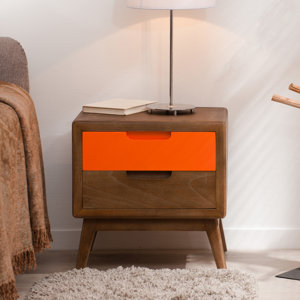 Nachttisch mit 2 Schubladen von Hokku Designs
