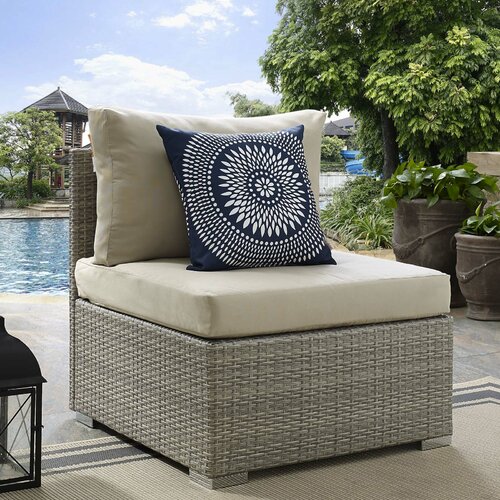 Highland Dunes Heiner Fabric Armless Patio Chair With Sunbrella Cushion Wayfair