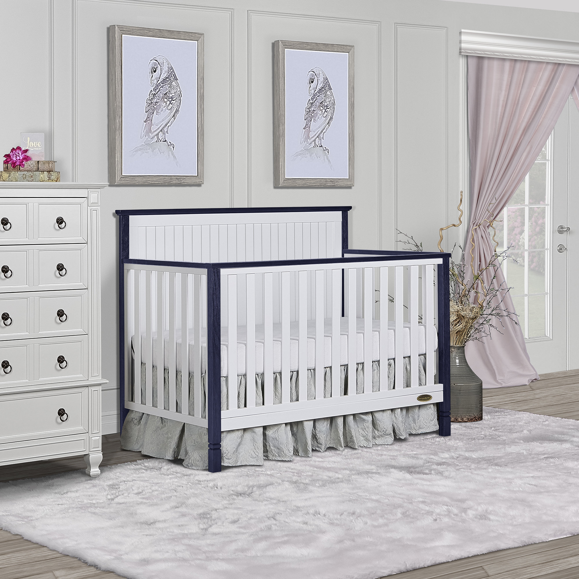 navy convertible crib