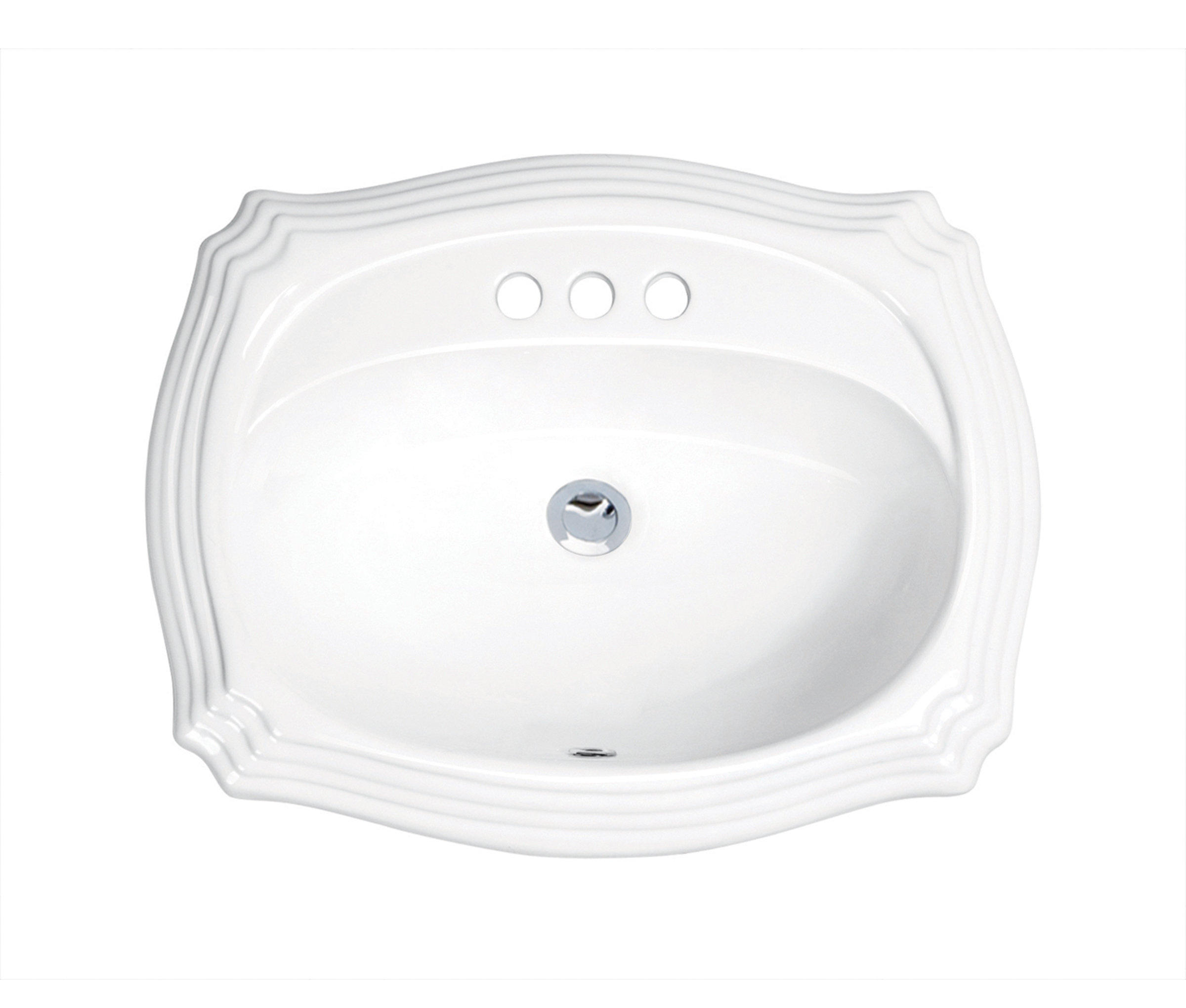 White Drop-In Bathroom Sink with Overflow White Drop-In Bathroom Sink with Overflow