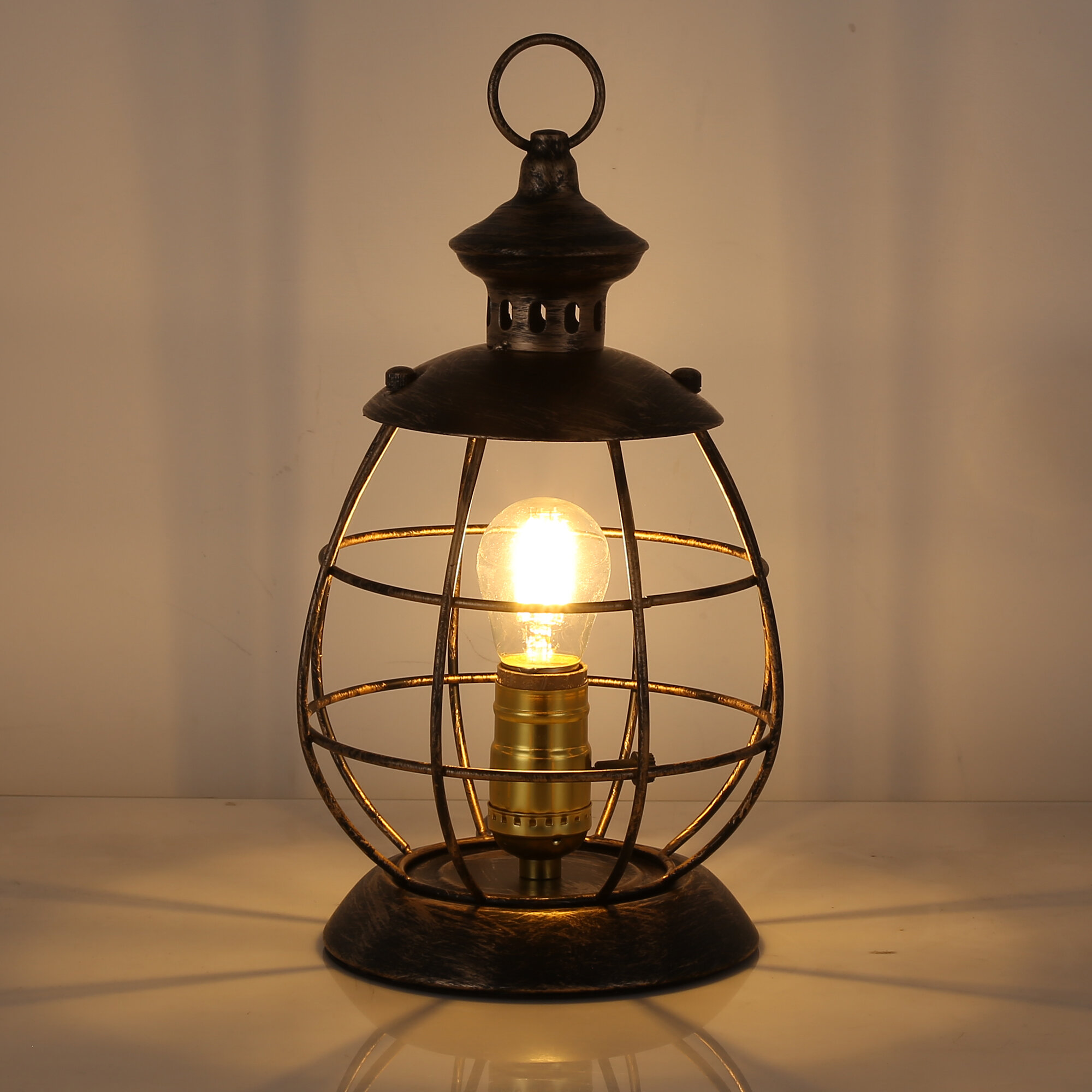 inrichting Stoffig Depressie INJAK Antique Industrial Electric Lantern Table Lamp Modern Retro Farmhouse  Metal Shade Reading Desk Lamp & Reviews | Wayfair