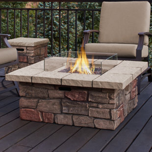 Real Flame Sedona Concrete Propane Natural Gas Fire Pit Table Richang