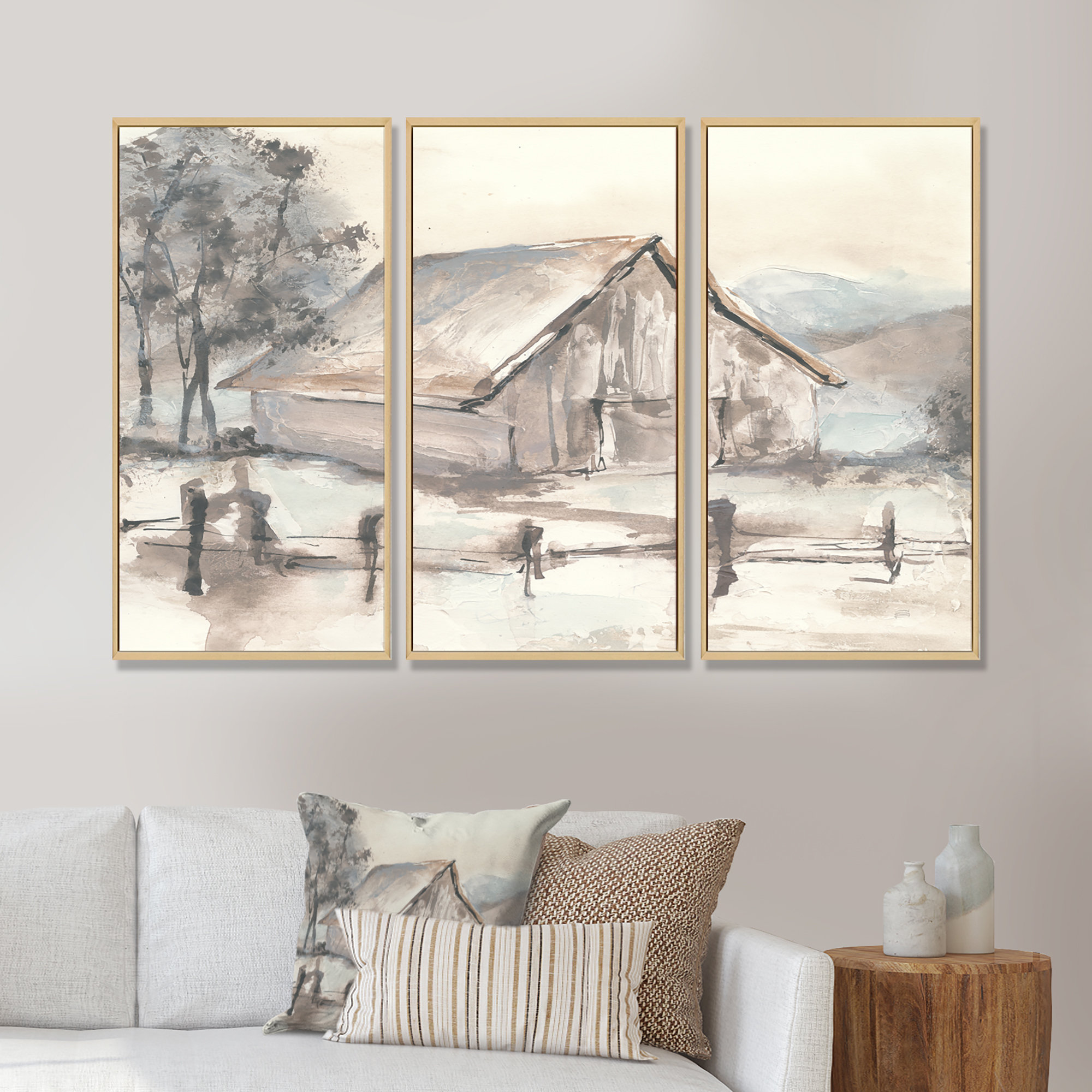 August Grove® 3 Piece Floater Frame Print on Canvas | Wayfair