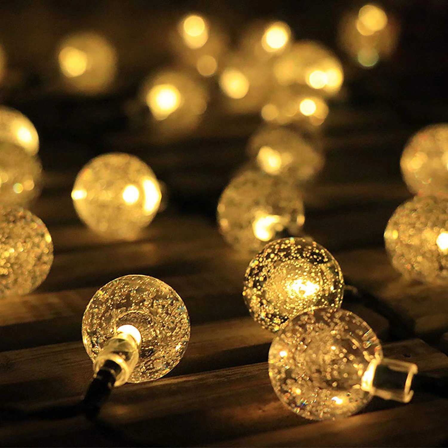 30 Solar String Lights Integrated LED Crystal STARS Outdoor String Light Set NEW 