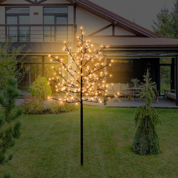 LED Lights Cherry Blossom Flower Tree 6 ft Indoor Outdoor Decoration Warm White 