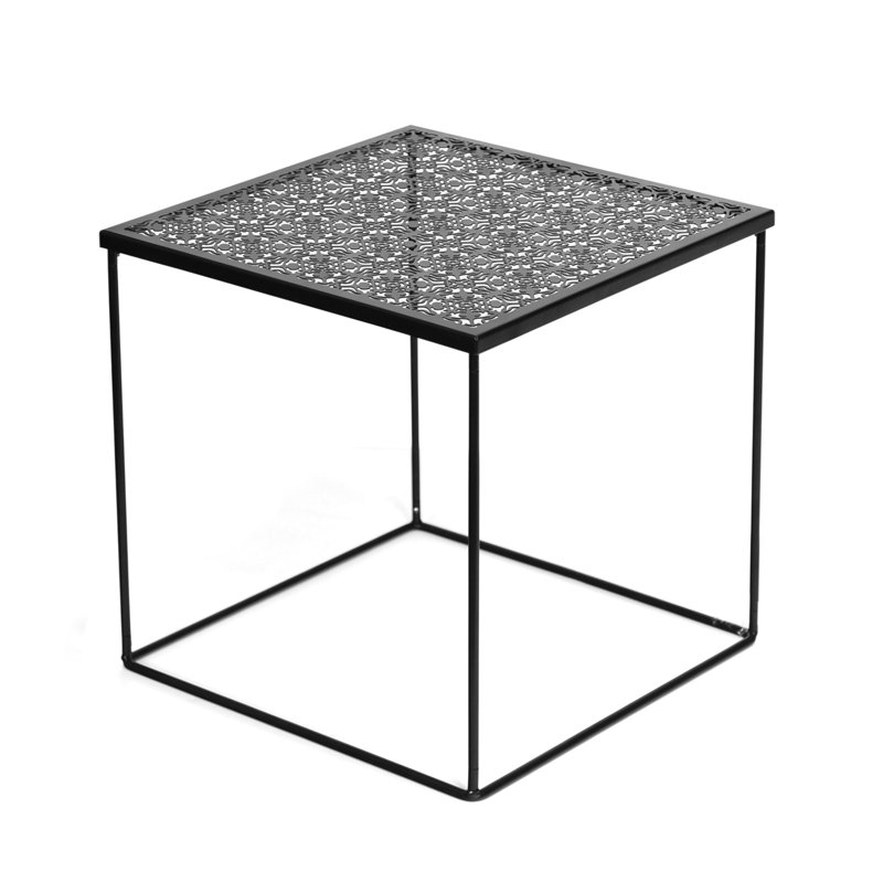 Bungalow Rose Cornish Hills Metal Cut Out End Table Wayfair