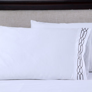 600 Thread Count Cotton Embroidered Pillowcase (Set of 2)