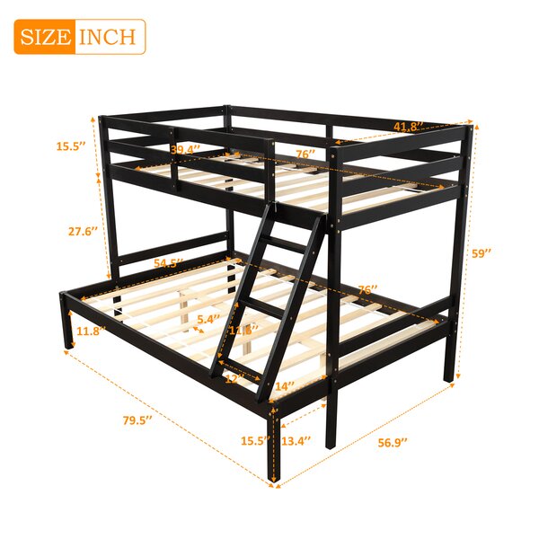 Harriet Bee Eligia Twin Over Full Solid Wood Standard Bunk Bed by ...