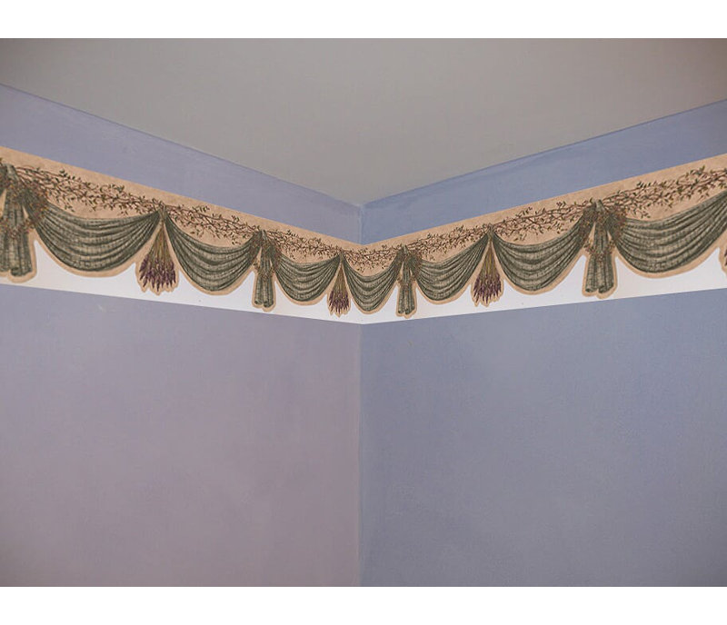 August Grove Holbert Curtain Wreath And Berries On Vine 0 7 L X 180 W Wallpaper Border Wayfair