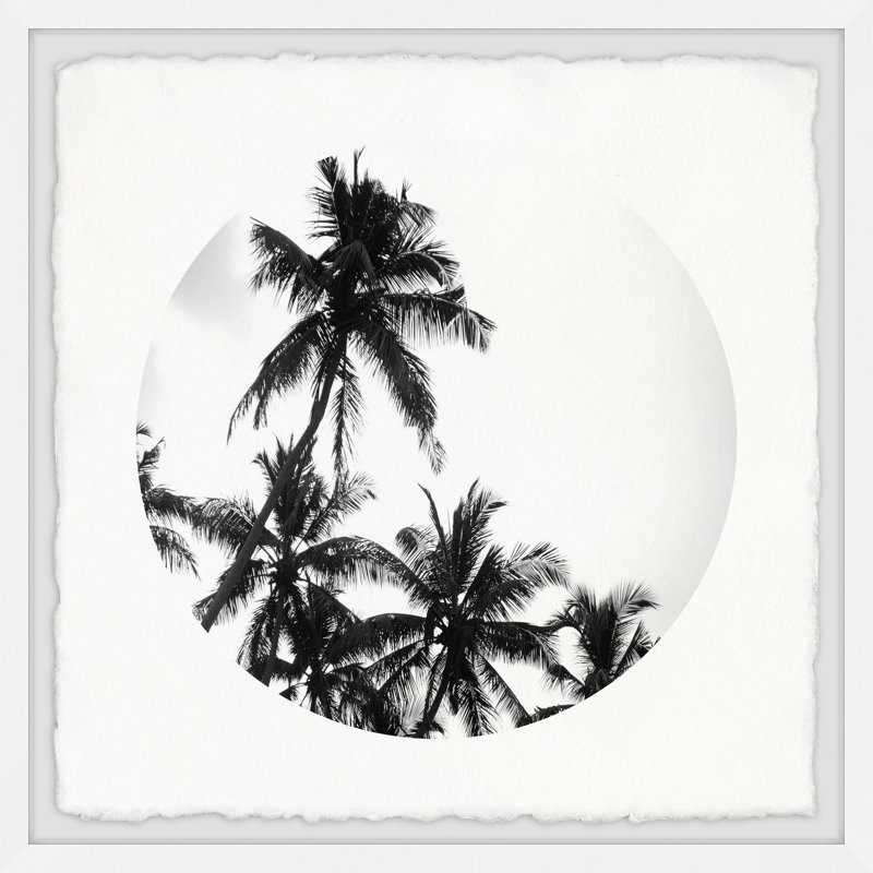 East Urban Home Black Palm Leaves Picture Frame Print On Paper