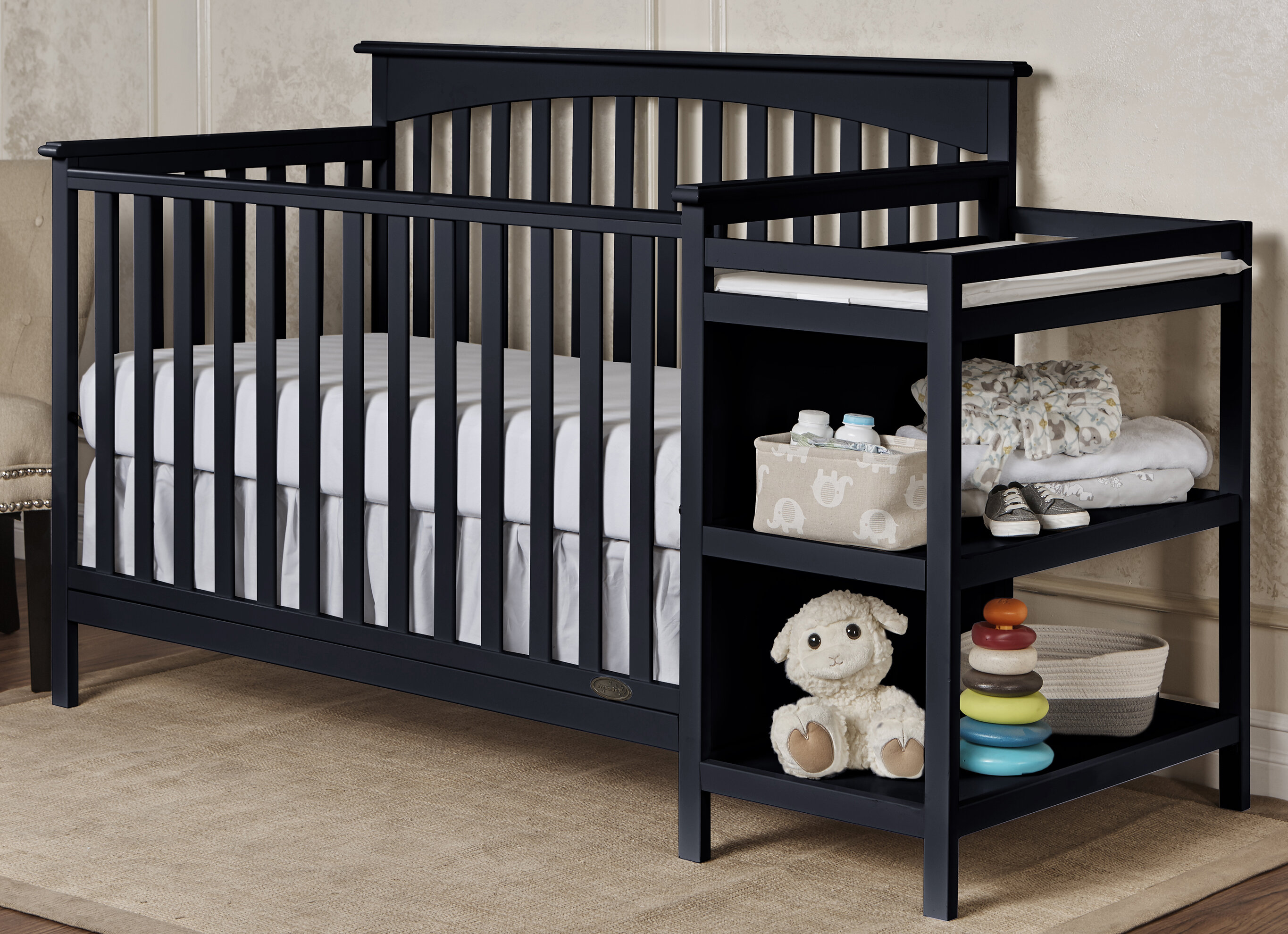 navy convertible crib