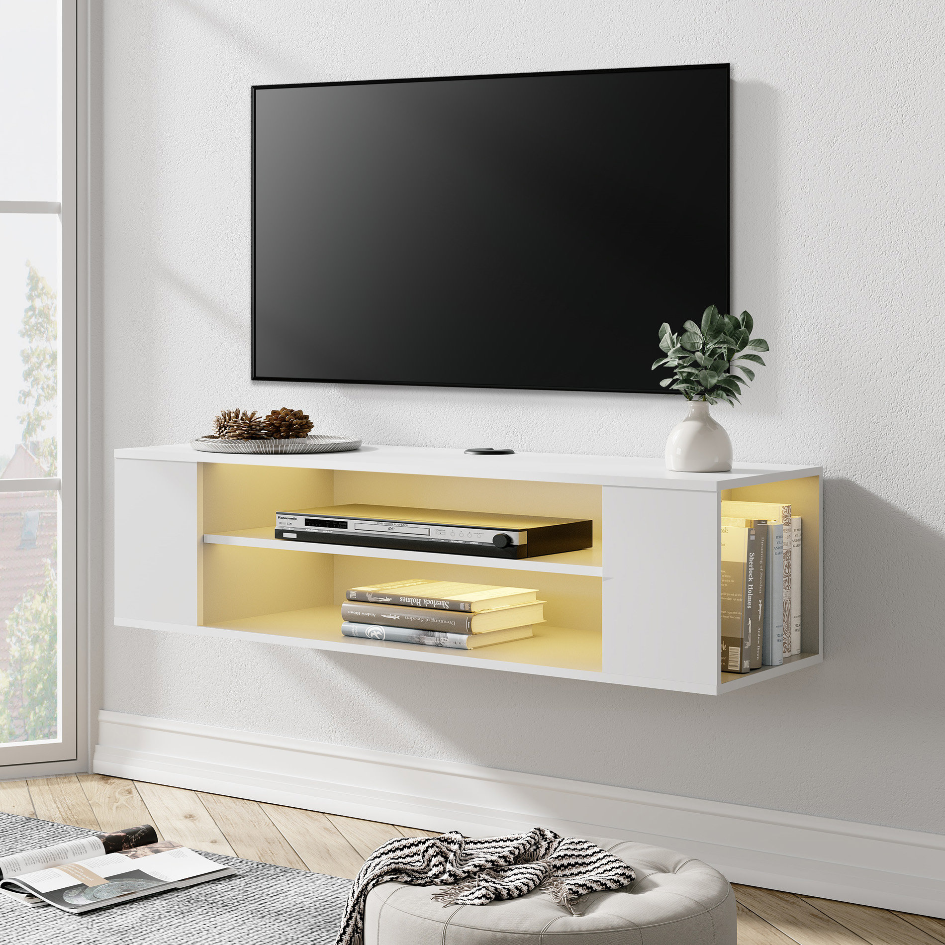 Orren Ellis Floating TV Stand Wayfair