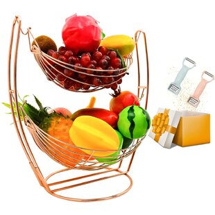 Multi-Layer Vegetable Basket Household 3 Tier Decorative Wire Fruit Basket Counter Stand Fruit Plate Ceramic Stand Fruit Plate Fruit Vegetable Basket Countertop Fruit Basket Bowl