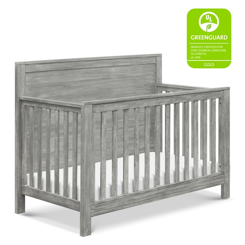 grey wood baby crib