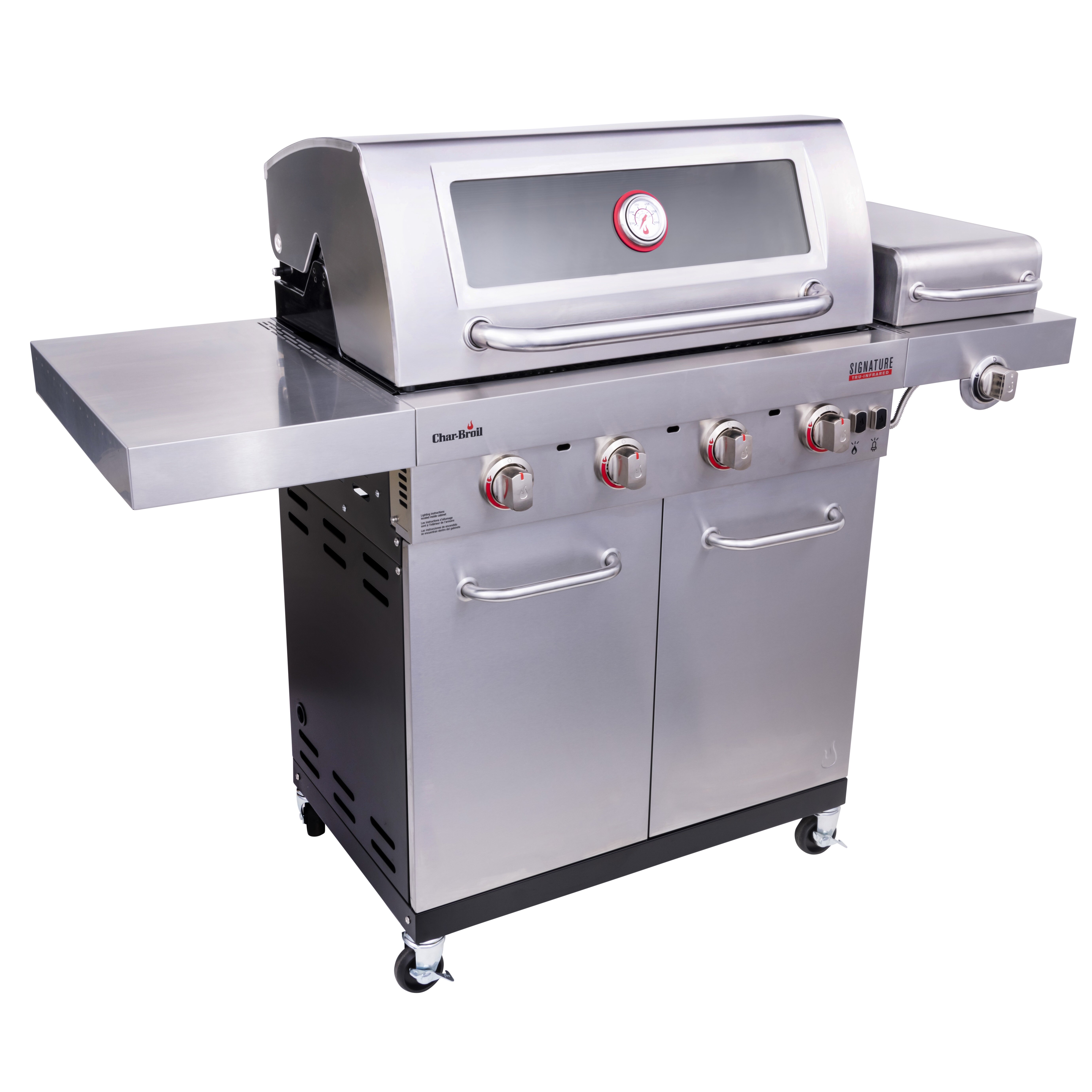 CharBroil Char-Broil 4 - Burner Free Standing Liquid Propane Infrared 45000  BTU Gas Grill with Side Burner and Cabinet & Reviews | Wayfair