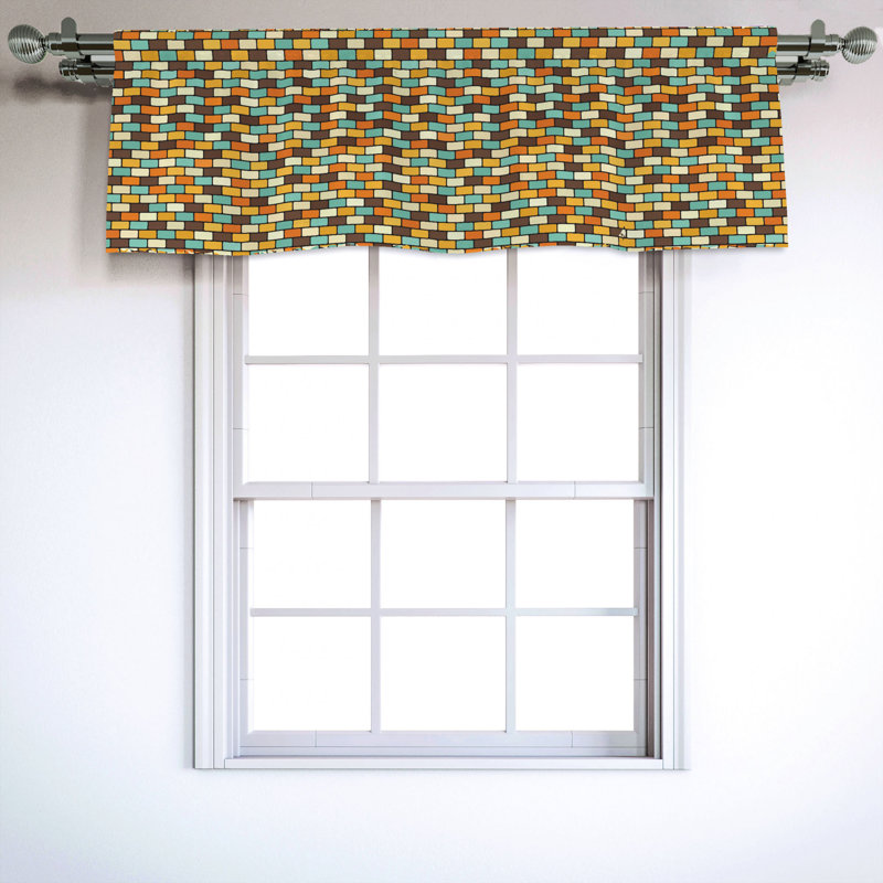 East Urban Home Ambesonne Yellow Brown Window Valance Design Of A