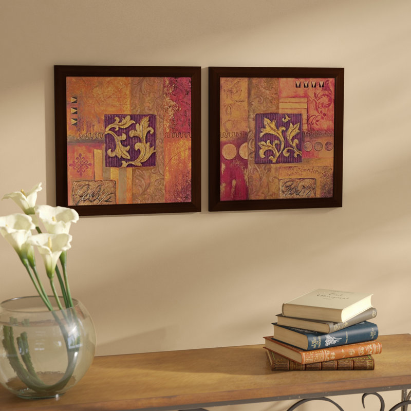 Fleur De Lis Living Cinnabar 2 Piece Framed Acrylic Painting