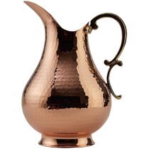 Handmade Copper Pitcher Printed Jug 1.2 L With 2 glass Ayurveda Health Benefit 
