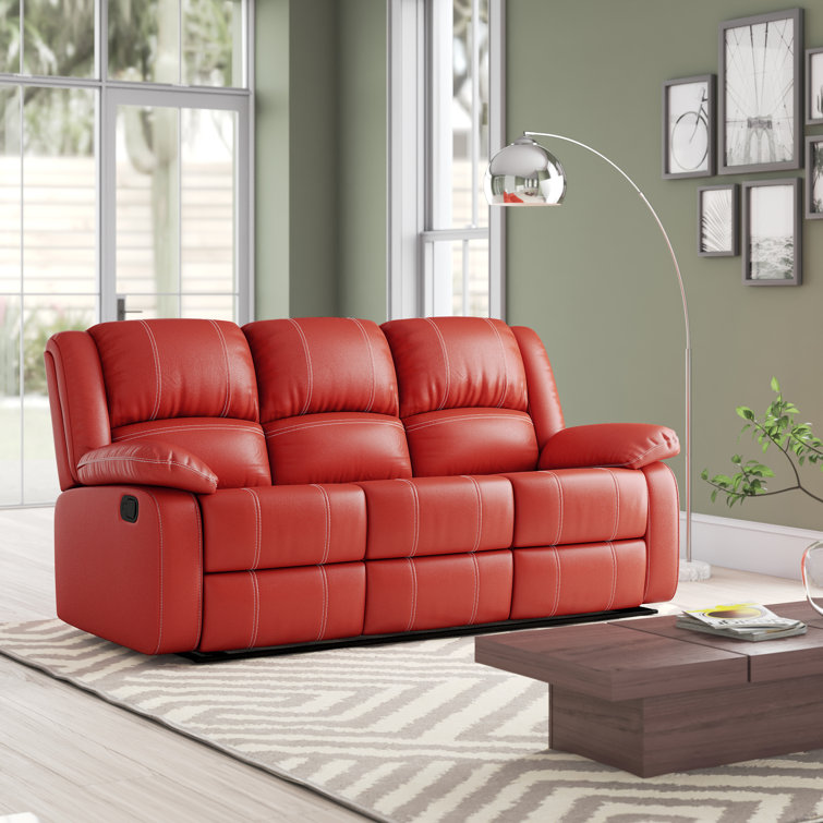 Red Barrel Studio® Dondie 81'' Faux Leather Pillow Top Arm Reclining