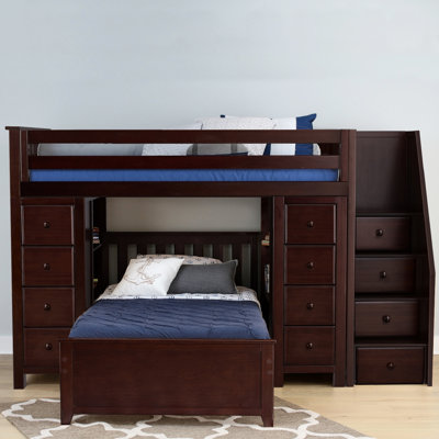 Ayres Twin Standard Bed With Staircase Harriet Bee Color Espresso