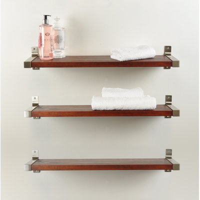Gracie Oaks Alessio Wood Wall Shelf Size 125 Inch H X 42 W Gracie Oaks Alessio Wood Wall Shelf