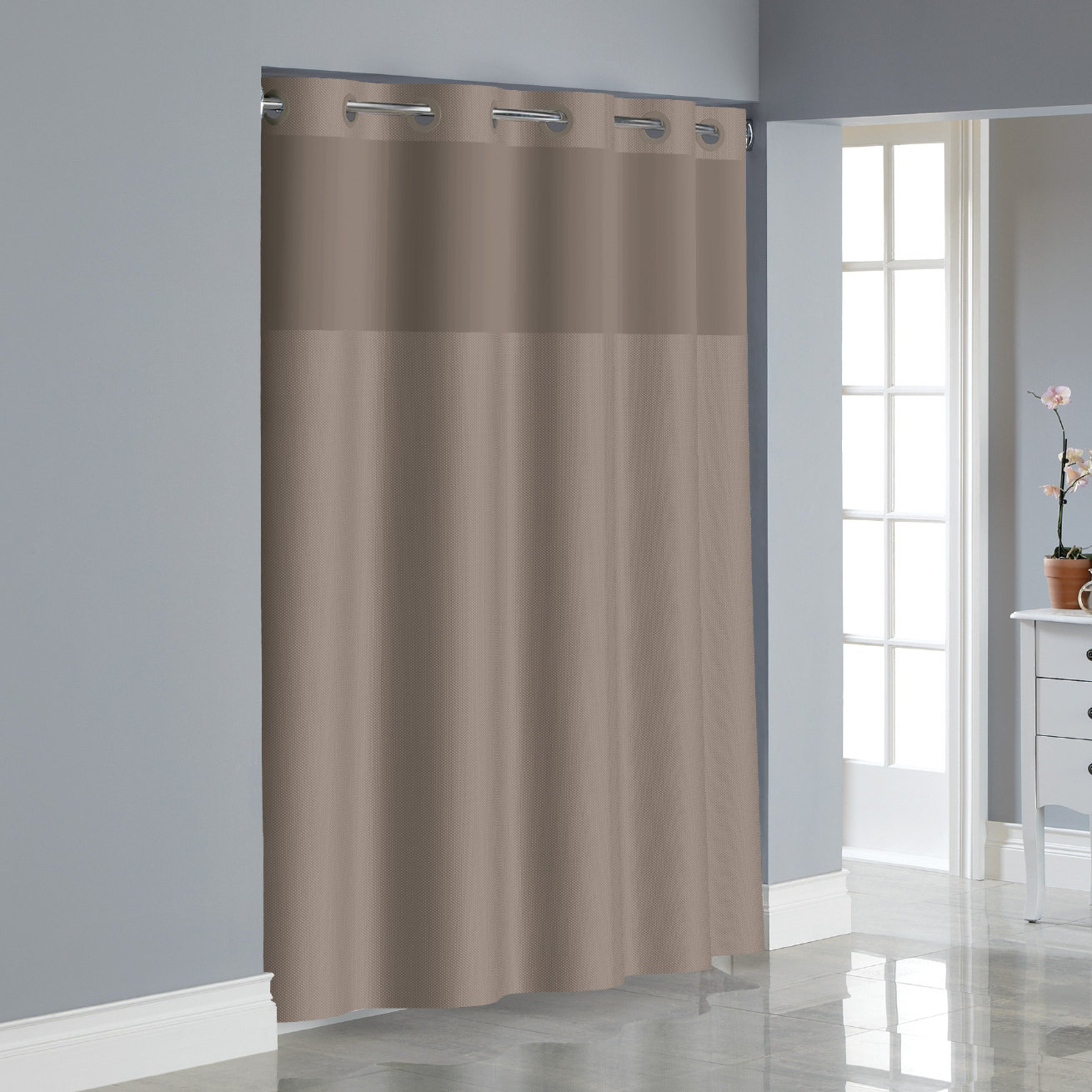 Hookless Dobby Texture Single Hookless Shower Curtain Reviews