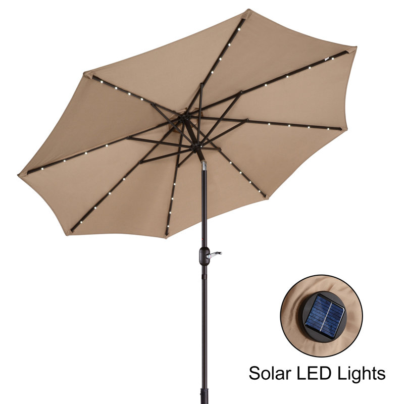 Freeport Park Coggeshall Led Lighted 9 Market Umbrella Reviews Wayfair Ca