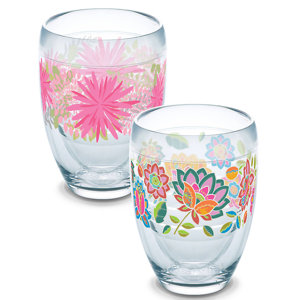 Garden Party 2 Piece 9 oz. Stemless Wine Glass Set
