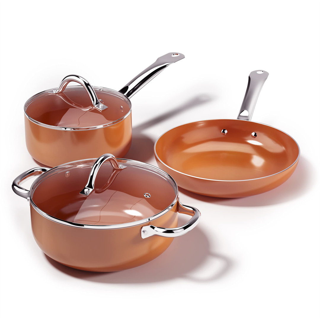 Belfry Kitchen 5-tlg. antihaftbeschichtetes Kochgeschirr-Set Shearer aus Aluminium