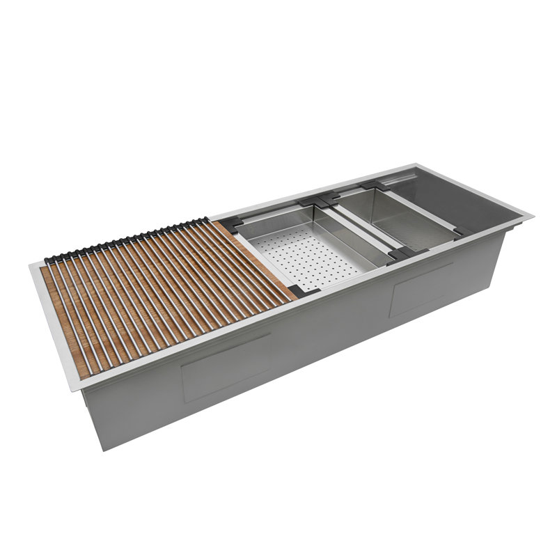 Ruvati Roma Workstation Ledge 45 L X 19 W Undermount Kitchen