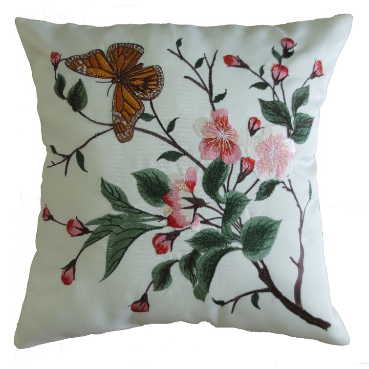 Green Floral Butterfly Rectangle Cushion Pillow Sofa Home Decorative Accessories 