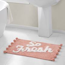 Add Elegance to Your Bathroom New Pom Pom Super Soft Round Bath Mat