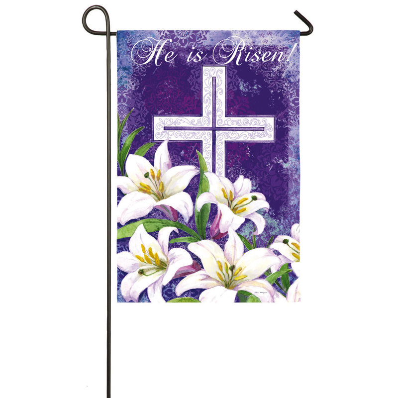Evergreen Enterprises Inc Easter Cross And Lilies 2 Sided Polyester 18 X 13 In Garden Flag Reviews Wayfair Ca