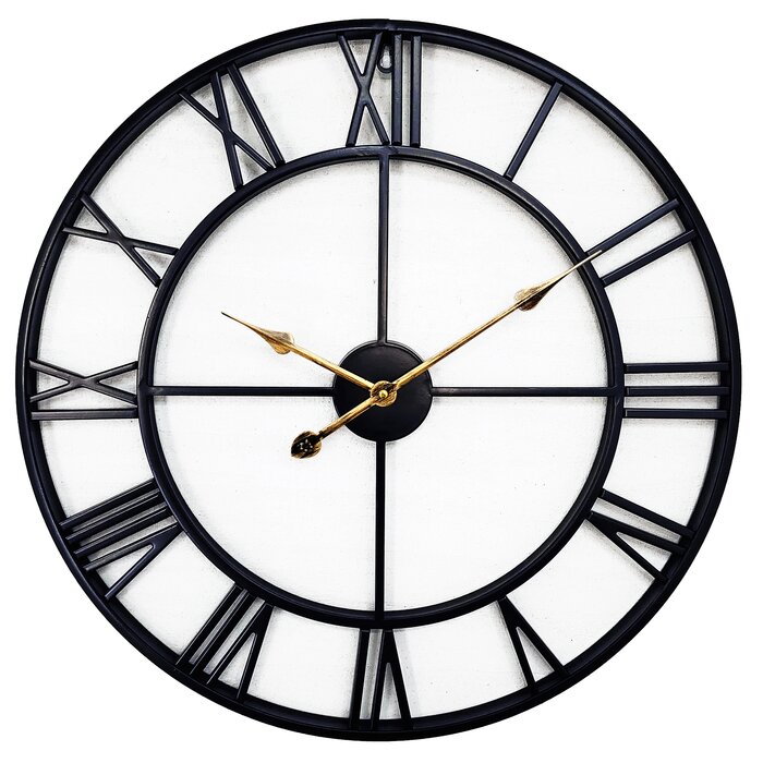 Gracie Oaks Devere Metal Wall Clock & Reviews | Wayfair