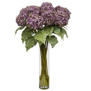 Hydrangea Silk Flower Arrangement in Purple