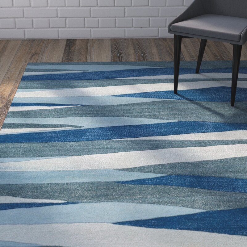 Ivy Bronx Melitta Hand-Tufted Bright Blue/Teal Area Rug ...