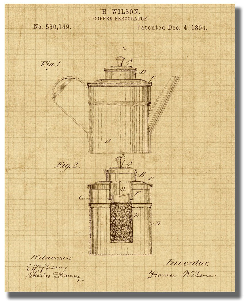 Williston Forge Coffee Percolator Graphic Art Print On Wrapped Canvas Williston Forge Coffee Percolator Graphic Art Print On Wrapped Canvas