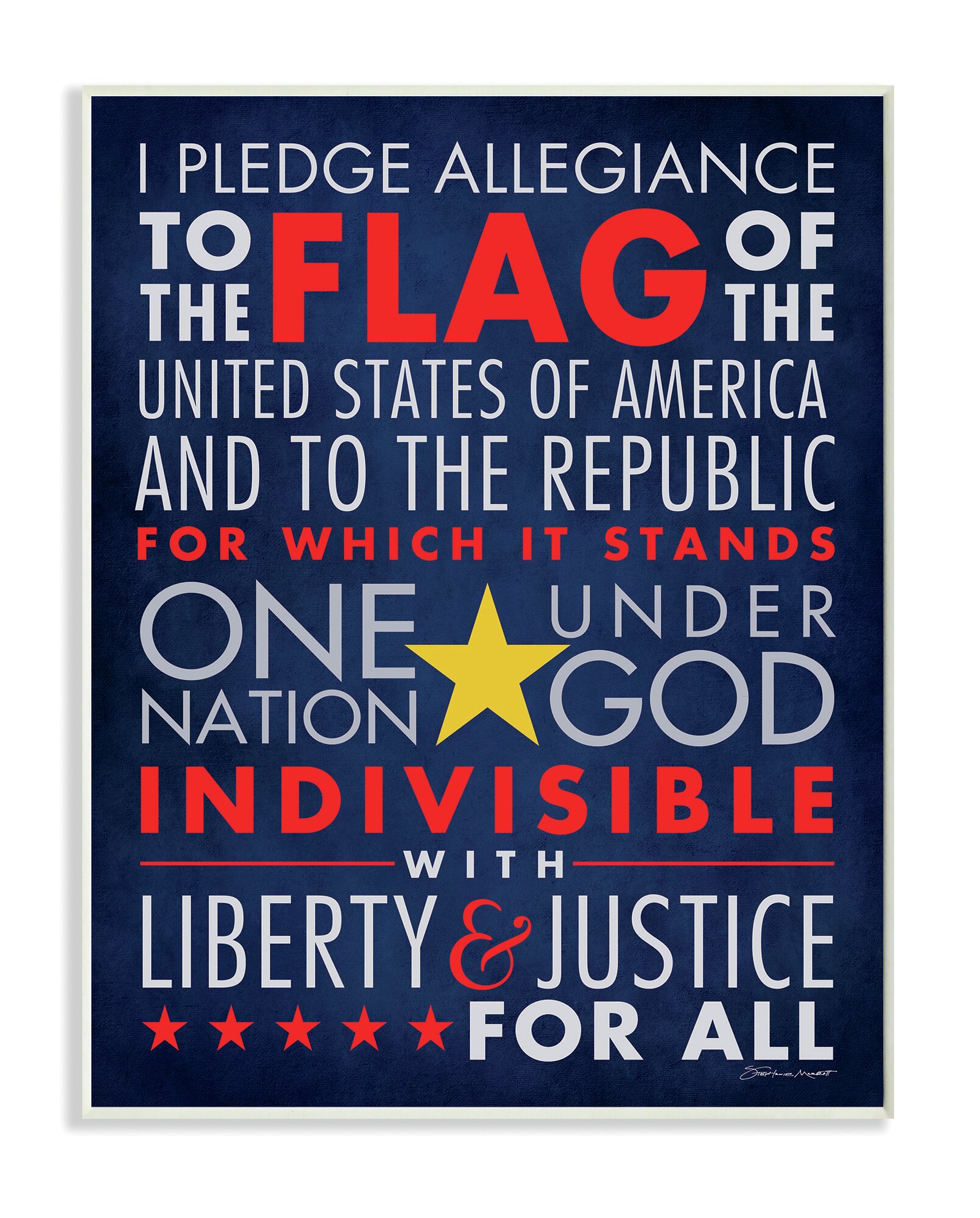 Viv + Rae Gupton The Pledge of Allegiance Typography Wall Plaque | Wayfair