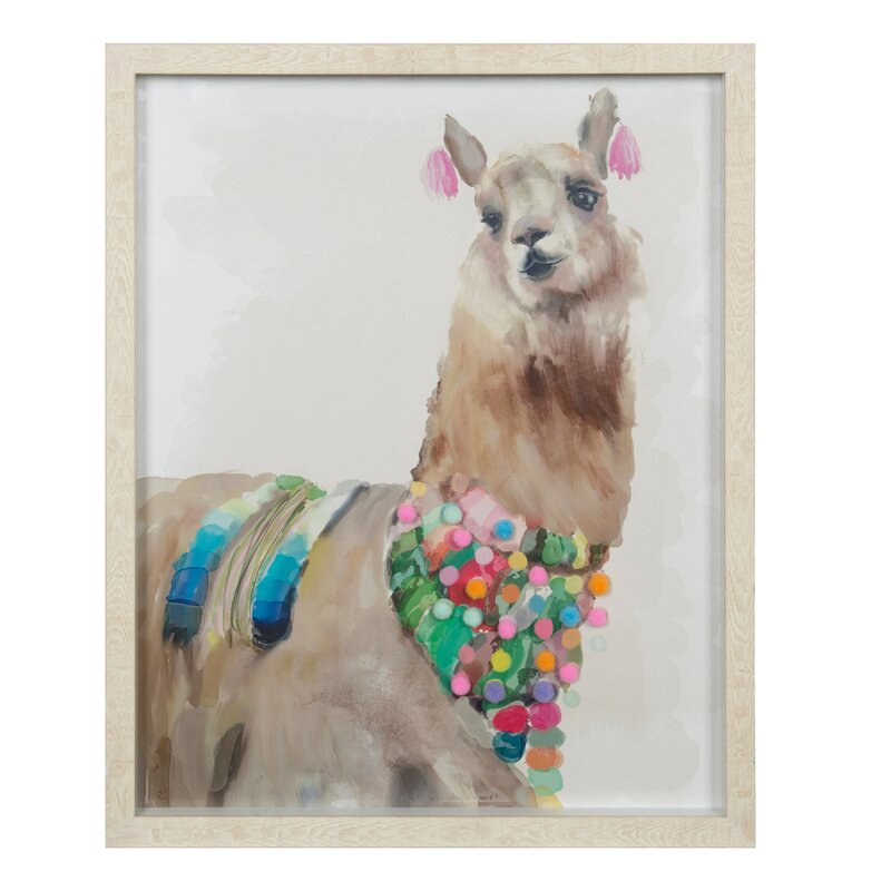 World Menagerie 'Alpaca Animal' Framed Print | Wayfair