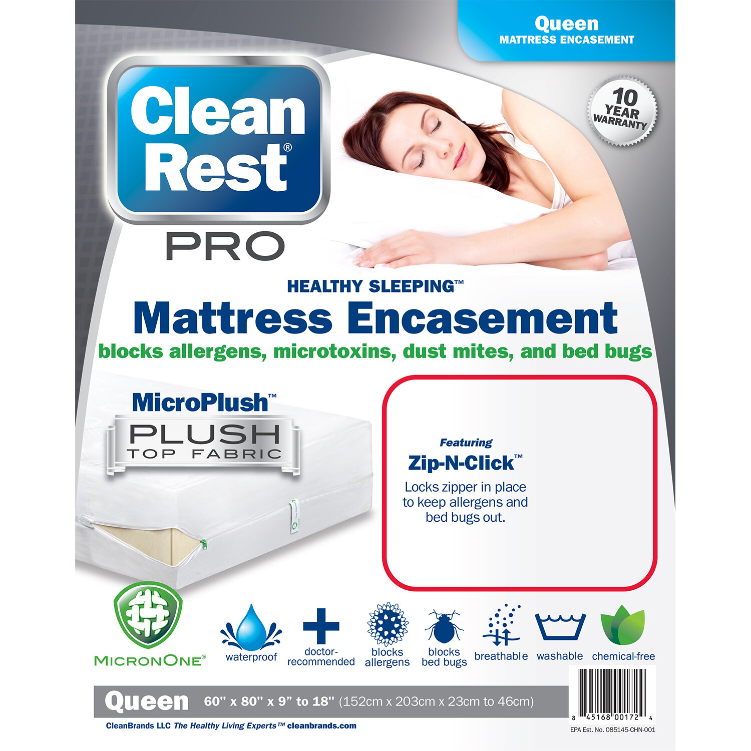 Twin Allergen /& Dust Mite Proof Clean Rest PRO Sofa Mattress Encasement Bed Bug