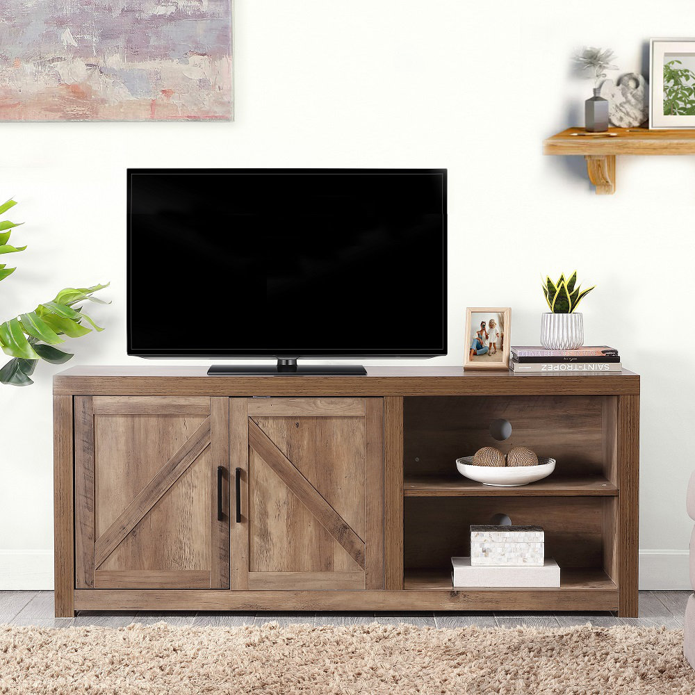 Gracie Oaks 58" Rustic Tv Stand For Tvs Up To 65" Wayfair