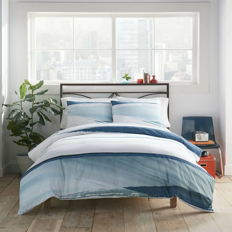 City Scene Aquarelle Navy Twin Duvet Cover Set Wayfair