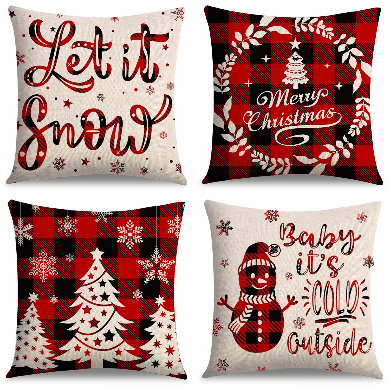 Set of 4 Pack Bright Winter Halloween Throw Pillow Case 18x18 Decorative Happy Halloween Covers Rustic Vintage Fall Holiday Decor for Couch Orange Red Sofa Decorations Pillowcase Indoor and Outdoor Set of 4 Pack Bright Winter Halloween Throw Pillow Case 18x18 Decorative Happy Halloween Covers Rustic Vintage Fall Holiday Decor for Couch Orange Red Sofa Decorations Pillowcase Indoor and Outdoor