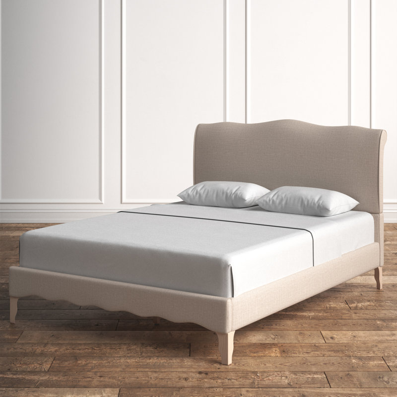 (INCOMPLETE, BOX 1 of 2)) Marceline Upholstered Low Profile Platform Bed Color: Beige, Size: Queen