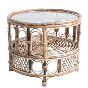Antonucci Bamboo/Glass Coffee Table by Bungalow Rose Today Sale Only