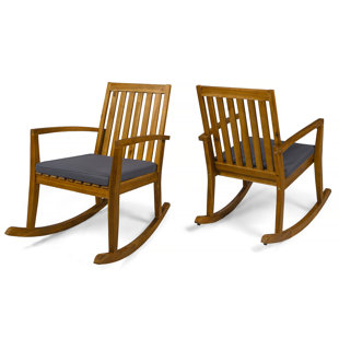 Go to store & view more images Brookport Rocking Chair with Cushions (Set of 2) by Union Rustic