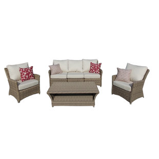 Go to store & view more images Leamont 4 Piece Sunbrella Sofa Set with Cushions by Bay Isle Home