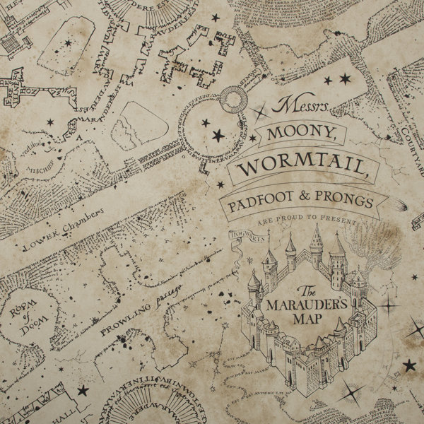 Harry Potter Warner Bros Marauders Map 1000cm X 52cm Textured