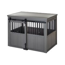 grey dog cage