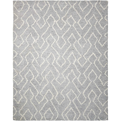 Foundstone Anthem Geometric Hand Tufted Light Gray Area Rug Reviews Wayfair